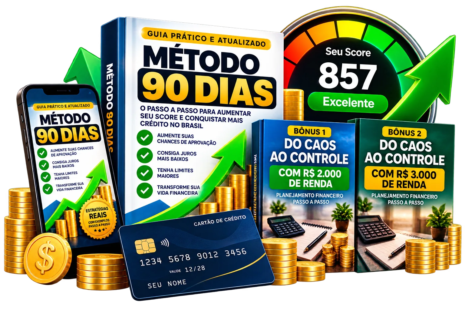 Capa do Método 90 Dias — 20 Dicas Validadas para Aumentar seu Score em 90 Dias